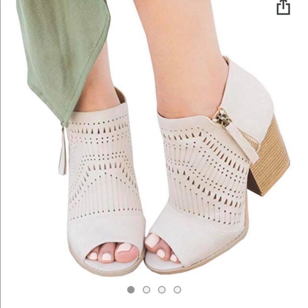 Peep toe Aztec booties